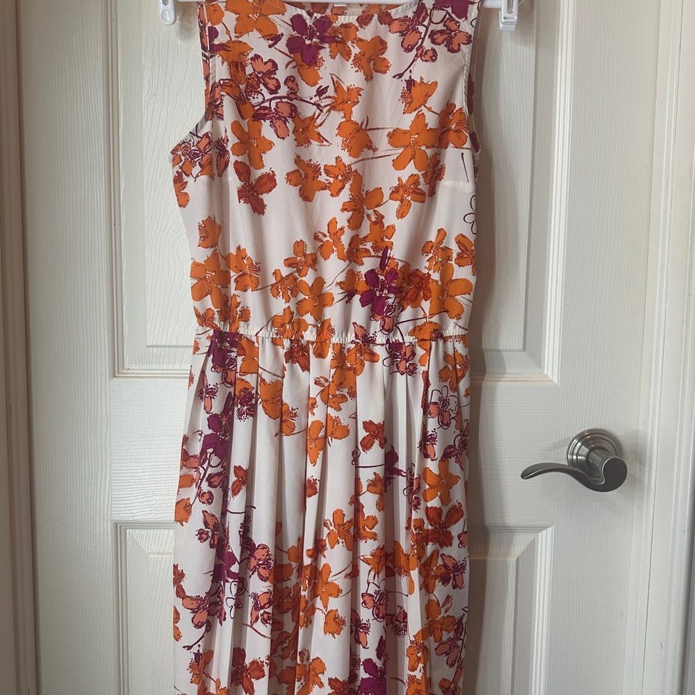 Charming Charlie Floral Midi Dress - Orange and Purple